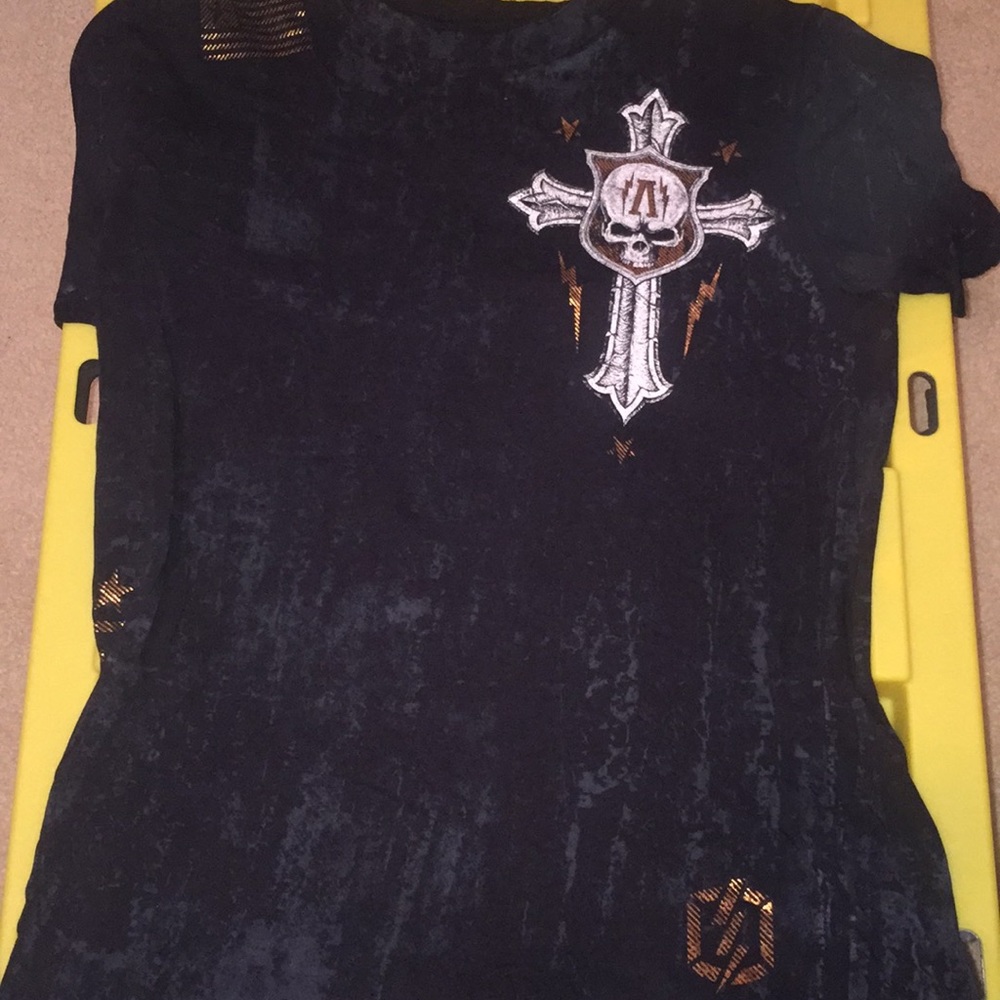 Affliction Black and Gold Shirt